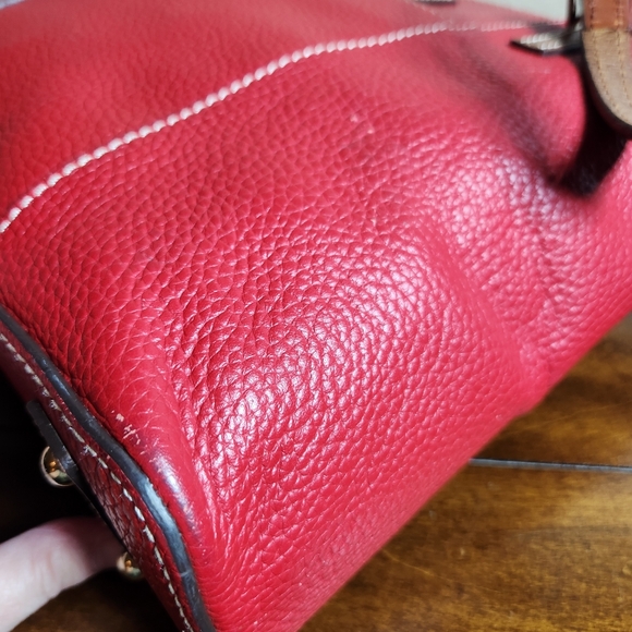 Dooney & Bourke Lexington Red Pebble Leather Tote Bag - Picture 7 of 16